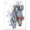 Designart - Funny Zebra Watercolor - Animal Canvas Art Print